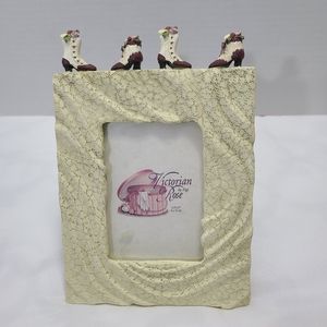 Figi Graphics Frame Victorian Rose 3D Frame with Shoe Boots 3.5 x 5" NWT‎